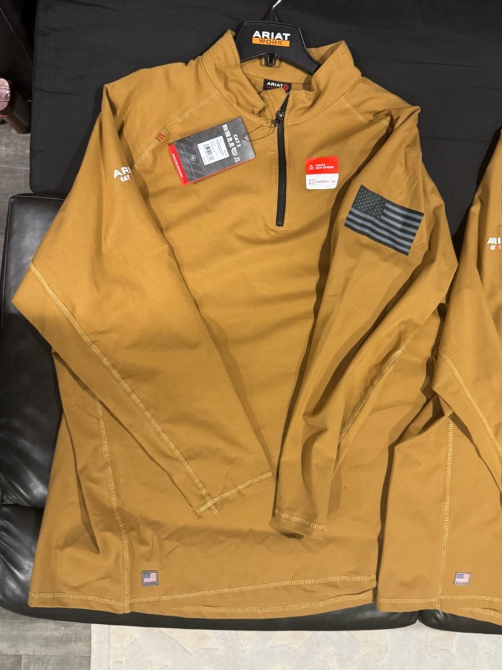 Ariat Men's Lightweight Quarter-Zip Shirt Jacket in Caramel